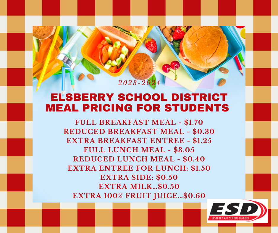 2023-2024 ESD Meal Pricing