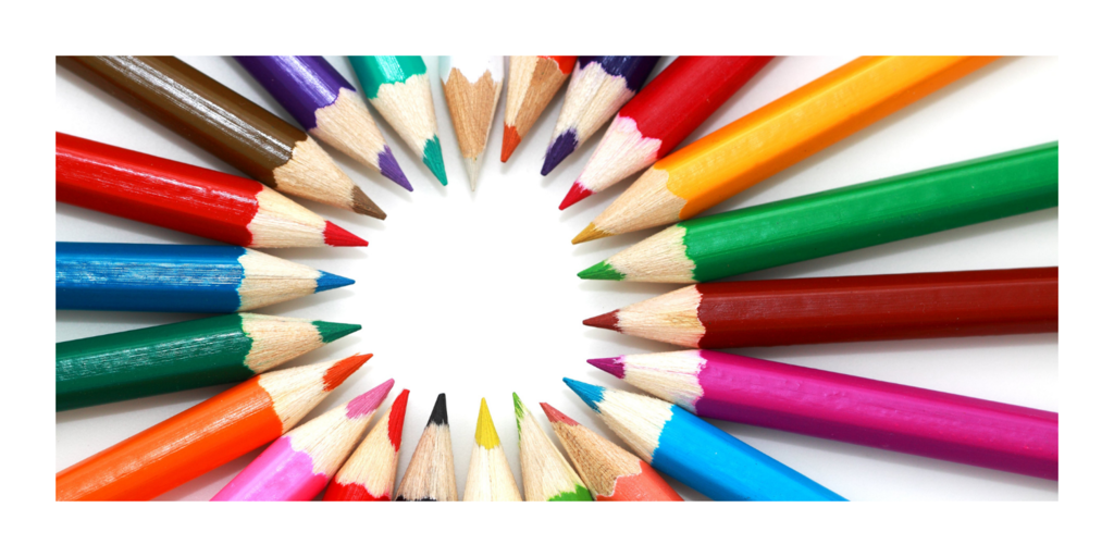 color pencils in a circle