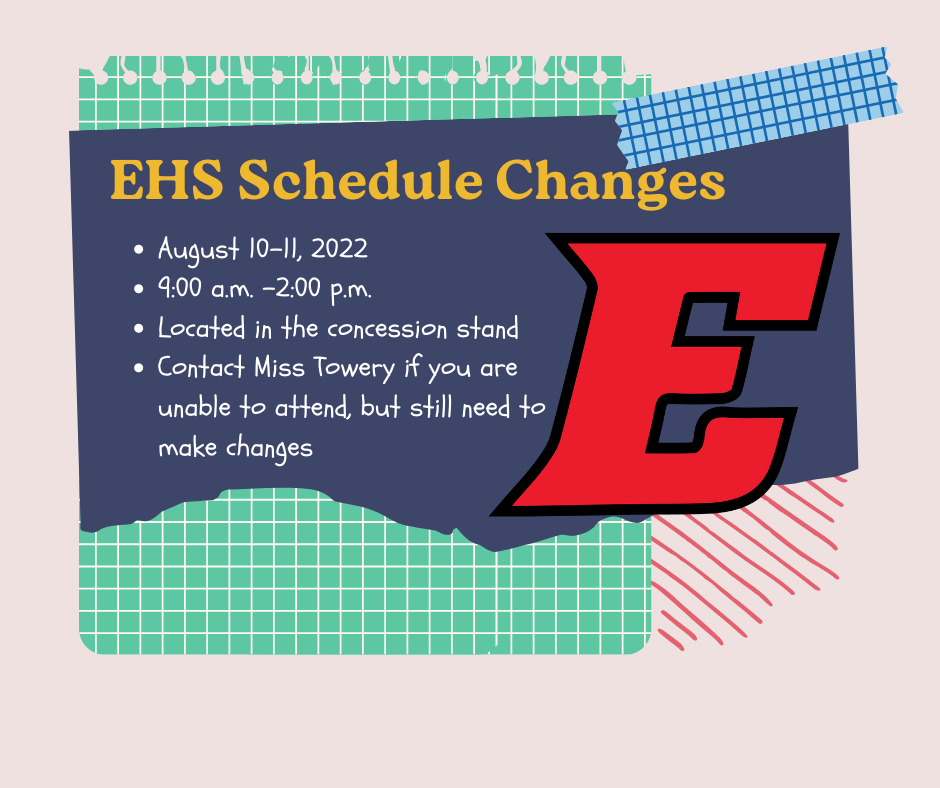 Aug22 Schedule Changes