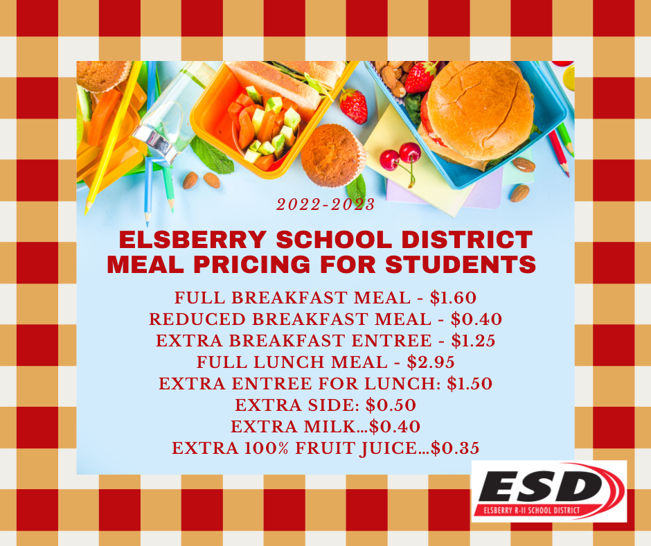 2022-2023 Lunch prices