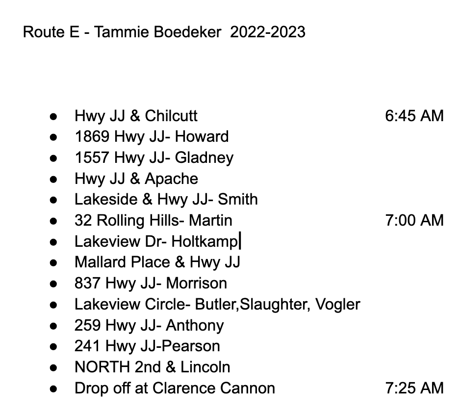 Route E